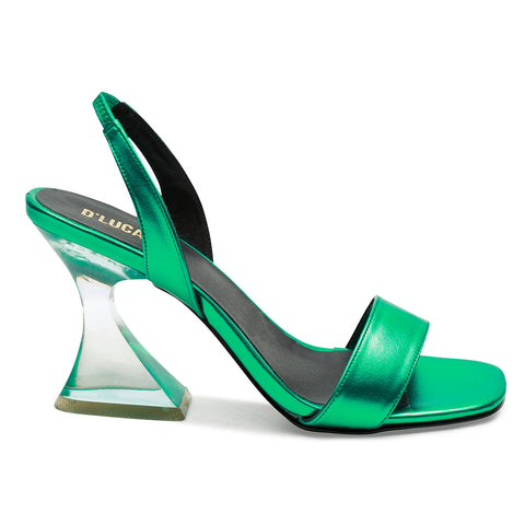 Sandalias de Mujer de Moda Mitsy Verde Metalica