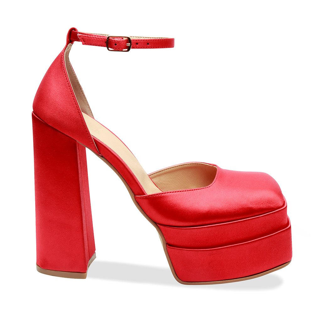 Zapatillas rojas mujer con plataforma moldeada y ligera - Tiamo
