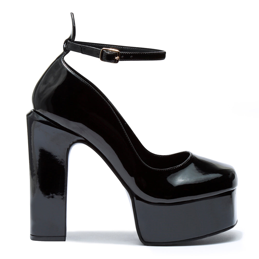 Zapatillas de Mujer Ziva Negras en Charol | Zapatilla Tacon Mujer | D'luca