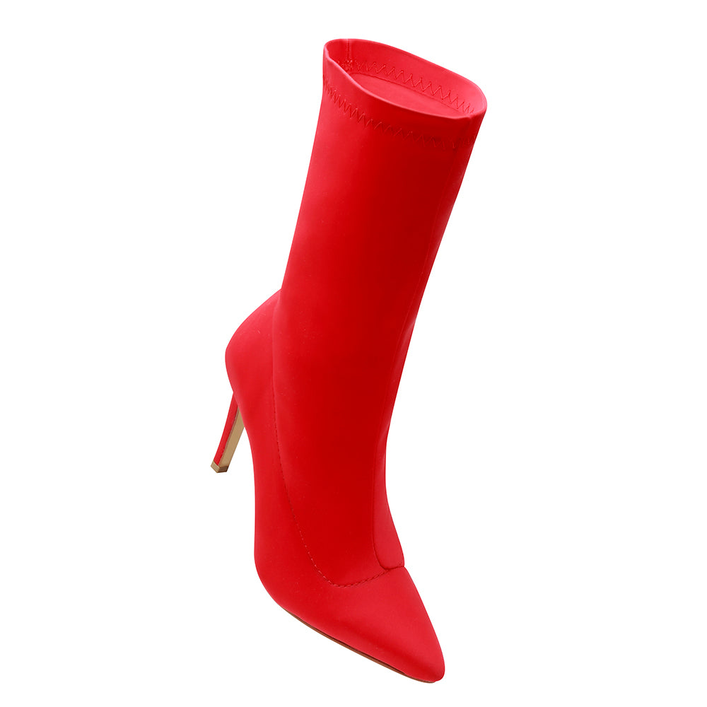 Botas para mujer de calcetin Elisa Licra Rojo