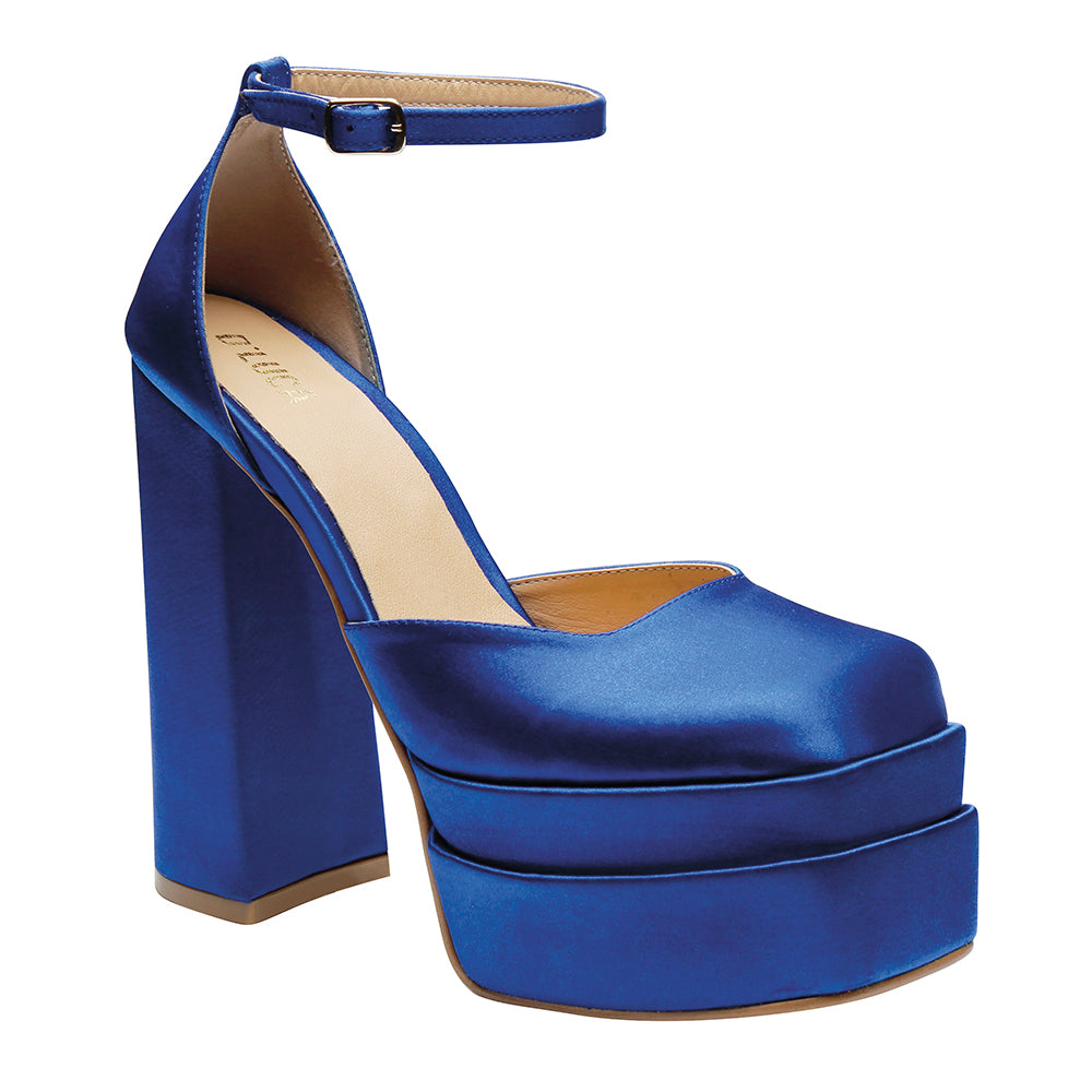 Zapatillas de Mujer Plataforma Marcelle Raso Azul, Zapatilla